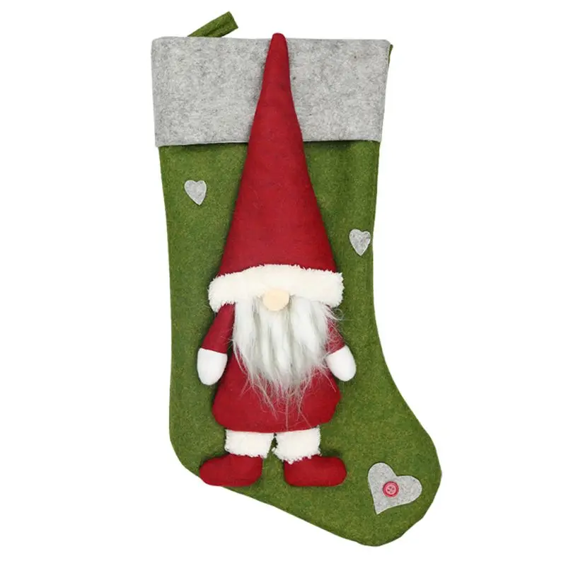 Рождественские чулки носок Рождественская елка Конфеты Подарочная сумка шведский Санта гном подвесной кулон домашний Декор Орнамент