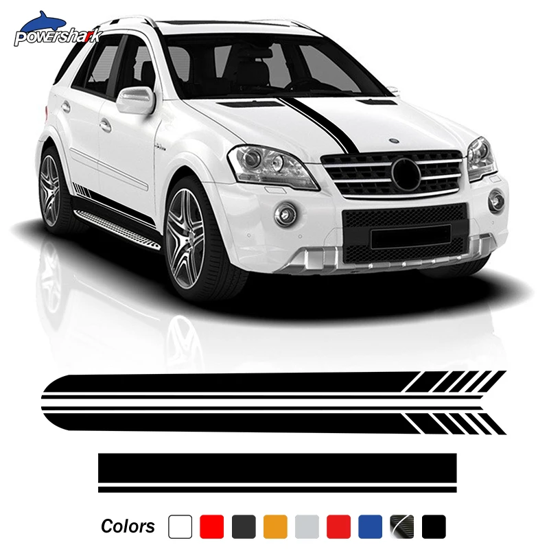 

Наклейка на юбку с боковой полосой на дверь, 3 шт., модель 1, для Mercedes Benz ML Class W164 163 W166 ML320 ML350 ML55 ML63 AMG