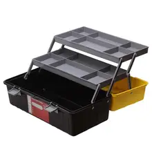 Трехслойная коробка для хранения 405x215x180 мм, пластиковая коробка для инструментов, набор инструментов для дома, многофункциональная коробка для ремонта автомобиля, контейнер для инструментов, чехол