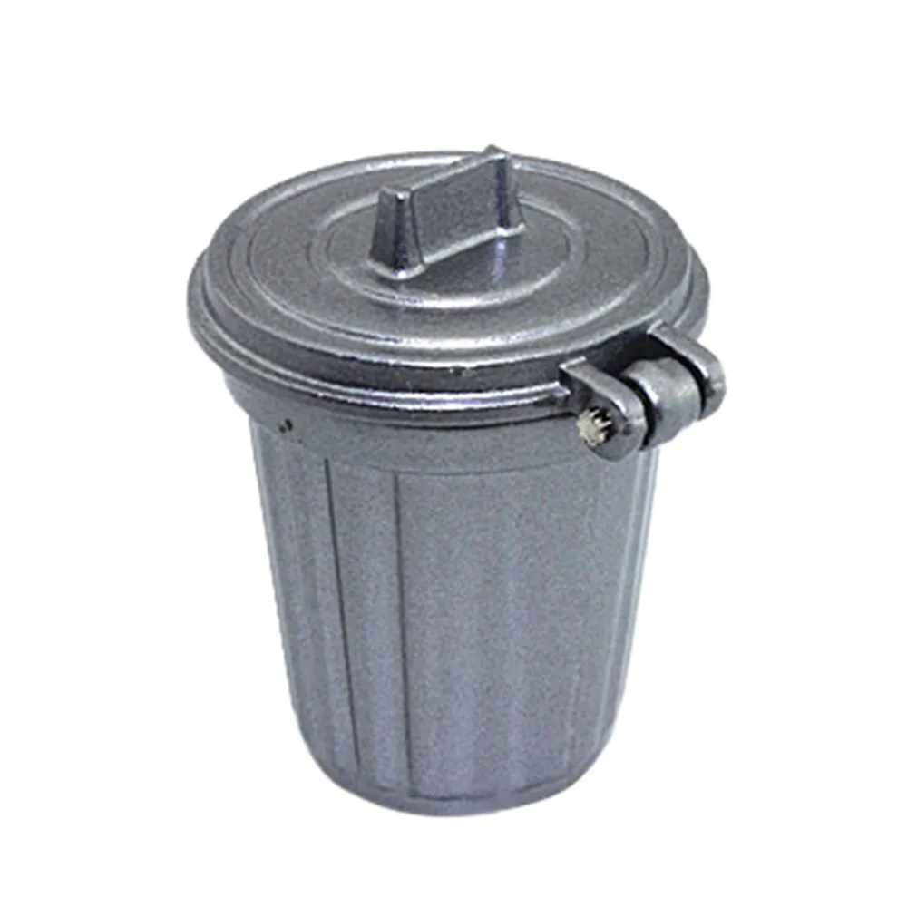 Odoria 1 12 Miniature Sliver Trash Can Garbage Tin Dollhouse Decoration Accessories Decor Dollhouse Accessories Fcteutonia05 De
