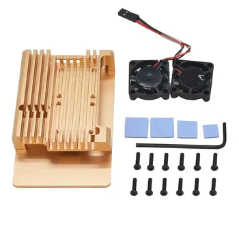 

Aluminium Alloy Case for Raspberry Pi 4 Model B /B+ with Dual Cooling Fan Heat sink Radiator