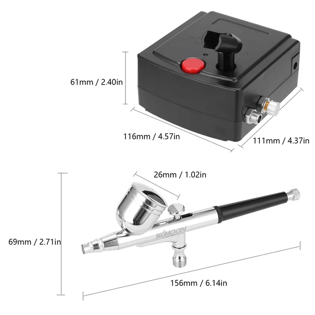 Kit d'aérographe professionnel, pistolet de pulvérisation pour modélisme,  peinture artistique avec compresseur d'air, adaptateur d'alimentation et  aérographe - AliExpress