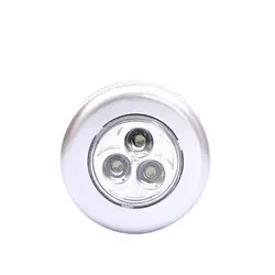 3 светодиодный Серебряный шкаф светильник на батарейках беспроводной накопитель кран сенсорный толчок безопасности кухня спальня ночник