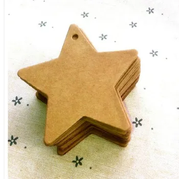 

6*6cm Star Shape Handmade Baking Blank Price Tag Cardboard Label Clothing Garment Tags Words Blank Paper Id Card 500 Pcs/lot