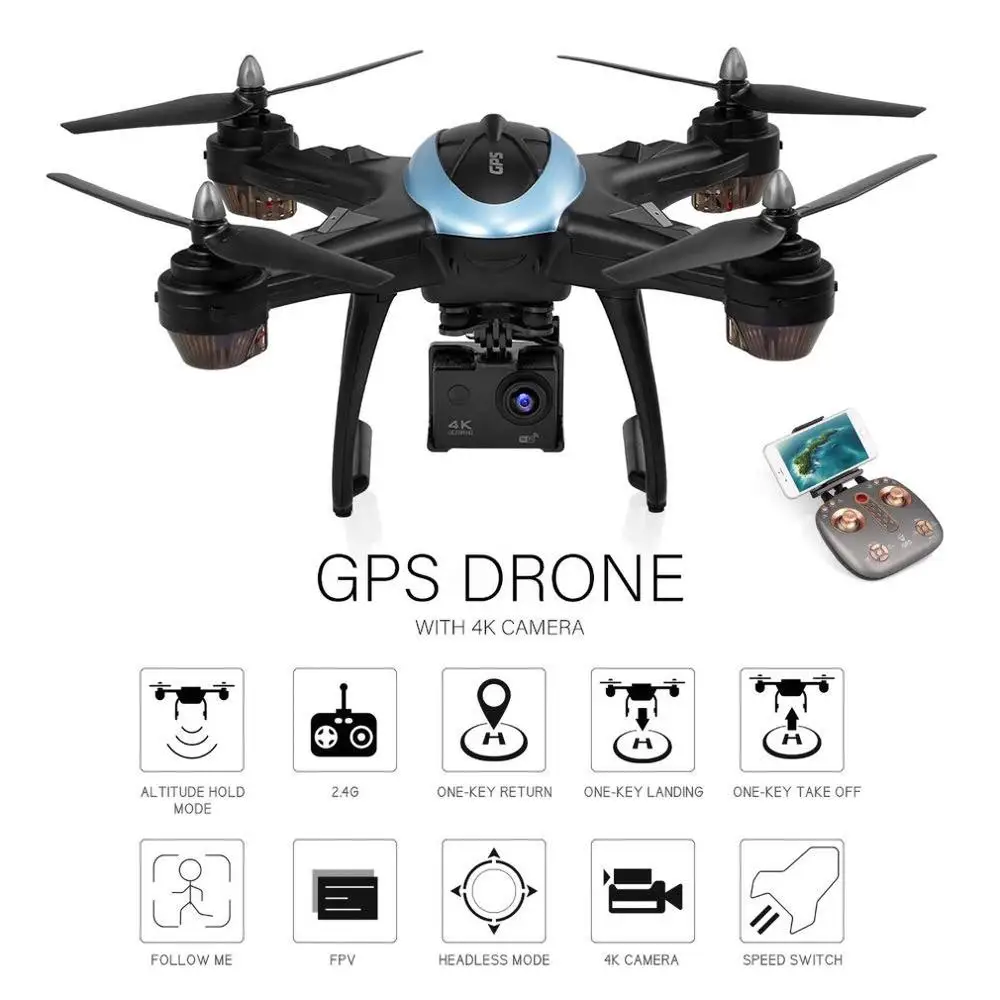 

LH-X38G Drone Dual GPS WIFI FPV Drone With 4K Camera Remote Control Helicopter RC Drone Professional Drone w/ 3*Batteries