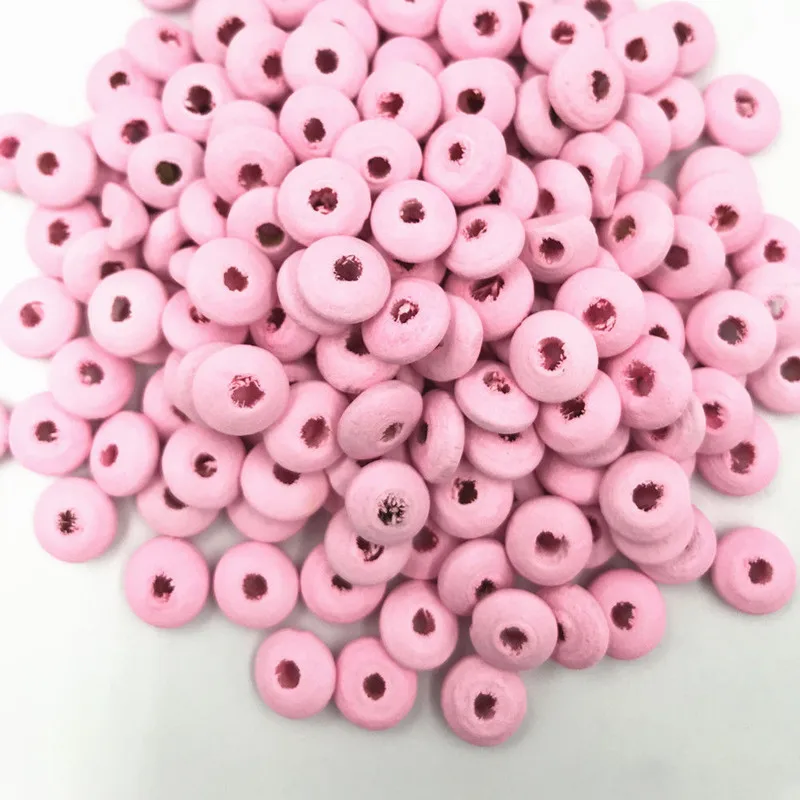 light pink-200 DIY 200 шт деревянные разделительные бусины для изготовления ювелирных изделий детские игрушки ремесла аксессуары 9 мм - Цвет: light pink-200