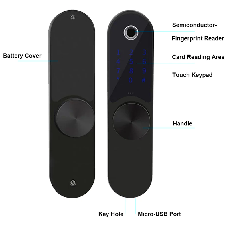 Отпечаток пальца смарт-карта цифровой код электронный дверной замок Bluetooth TTLock приложение Домашняя безопасность врезной ключ биометрические замки