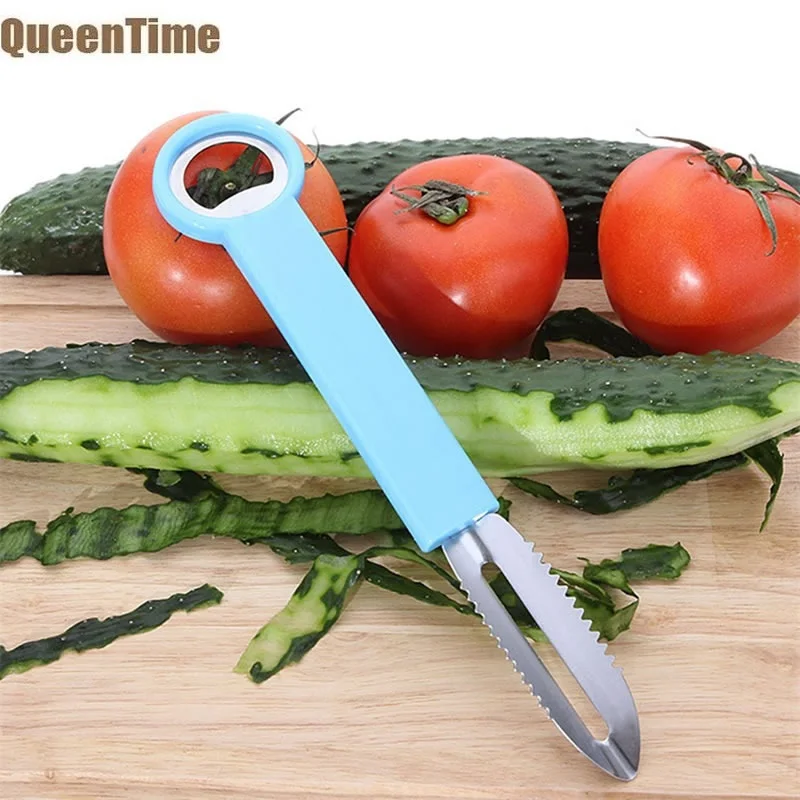 QueenTime 3в1 Овощечистка Нож для чистки рыбы открывалка бутылок картофеля моркови