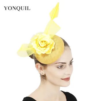 

Women Cocktail Mesh Fascinator Hat With Clip Headband Elegant Charming Derby Wedding Flower Tea Party Hair Accessories 6pcs/lot