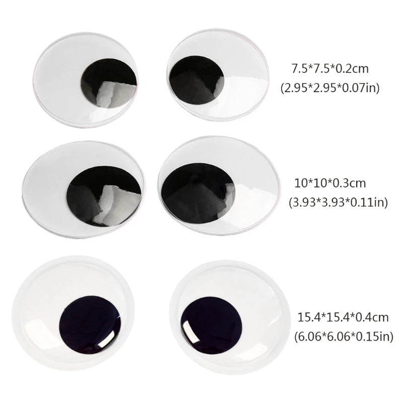 Self Adhesive Googly Wiggly Eyes 7.5/10/15.4cm for Toys Dolls DIY Accessory Eyeball Refrigerator Door doll accessories doll clothes accessories plush doll accessories doll eyes doll eyewear accessories glass doll eyes