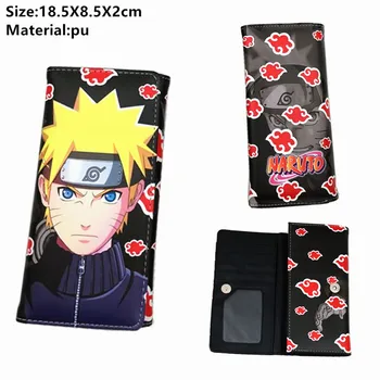 

Anime Naruto Wallet Uchiha Itachi Sasuke Men Women Leather purse Button Card Holders Layers PU Boys Girls Coin Cartoon moneybag
