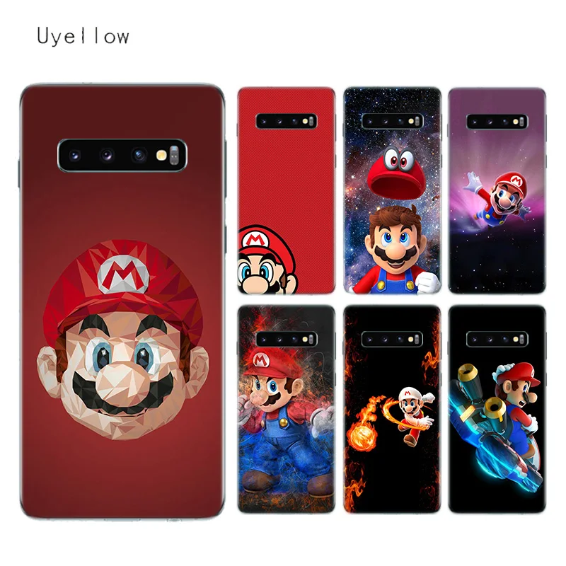 

Uyellow Silicone Case For Samsung S8 S9 S10 S10E Plus J4 J6 J8 A6 A7 A8 A9 Plus 2018 Note 8 9 10 Pro Cartoon Super Marios Cover