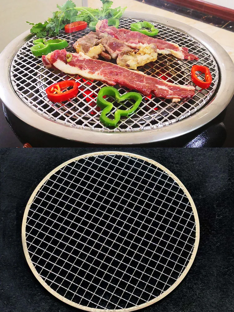 20PCS Size options Disposable Round square BBQ barbecue grill net mesh outdoor garden Dinner barbecue grate camp bbq grill pan