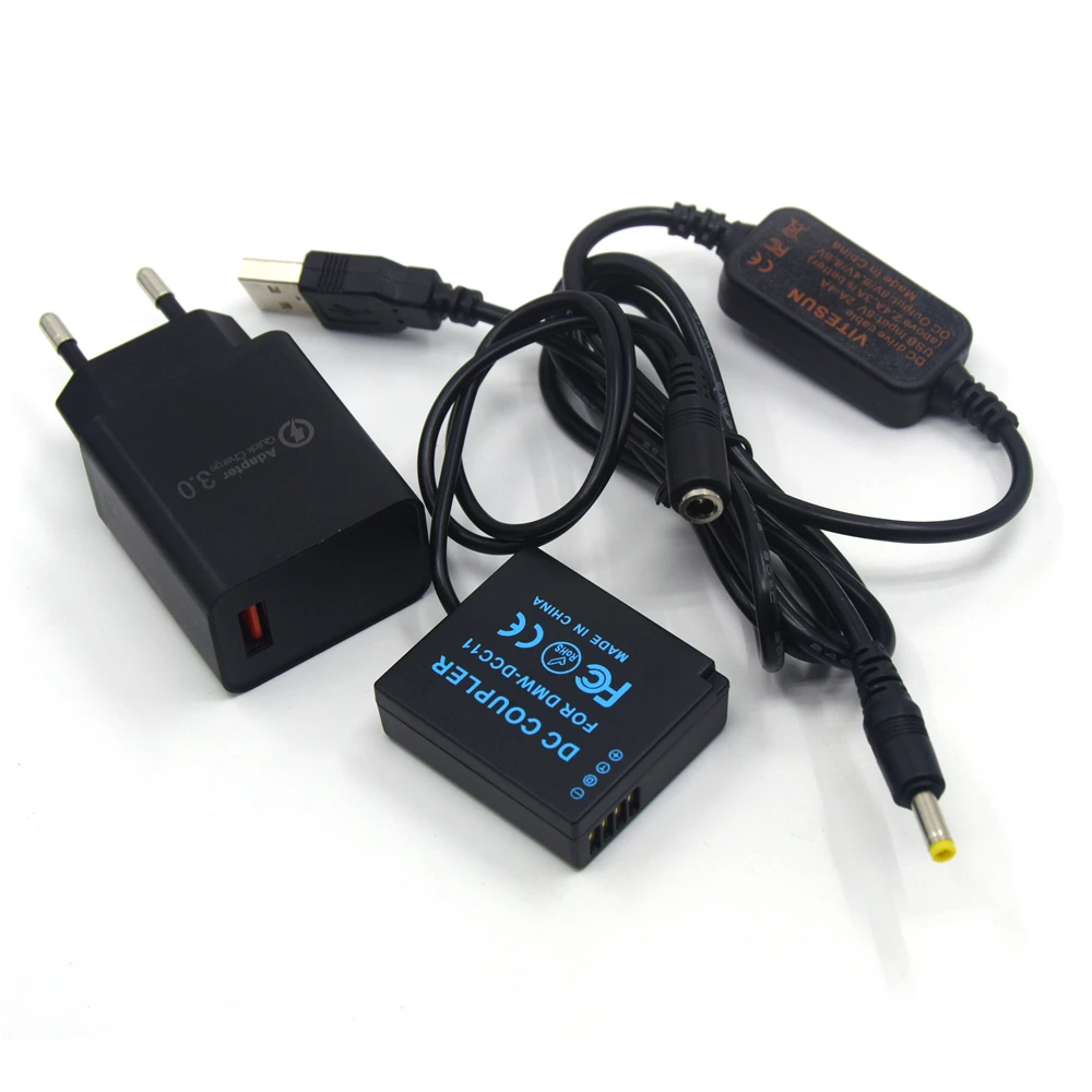 Флуоресцентный аккумулятор DMW DCC11 BLG10 BLE9 + кабель внешнего аккумулятора для