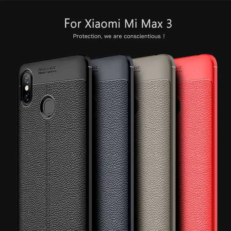 

Mokoemi Lichee Pattern Shock Proof Soft 6.8"For Xiaomi Mi Max 3 Case For Xiaomi Mi Max 3 Max3 Cell Phone Case Cover