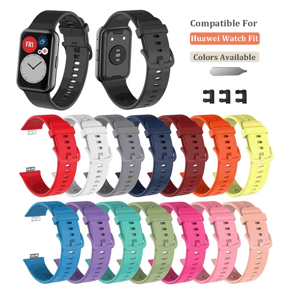

Silicone Strap for Huawei Watch Fit Correa Sport Fitness Bracelet Woman Man Smart Watch Wristband for Huawei Watch Fit Band