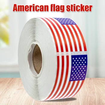 

250Pcs/Roll American Flag Sticker Self Adhesive USA Flag Stickers Party Decorations for Election Independence Day PUO88