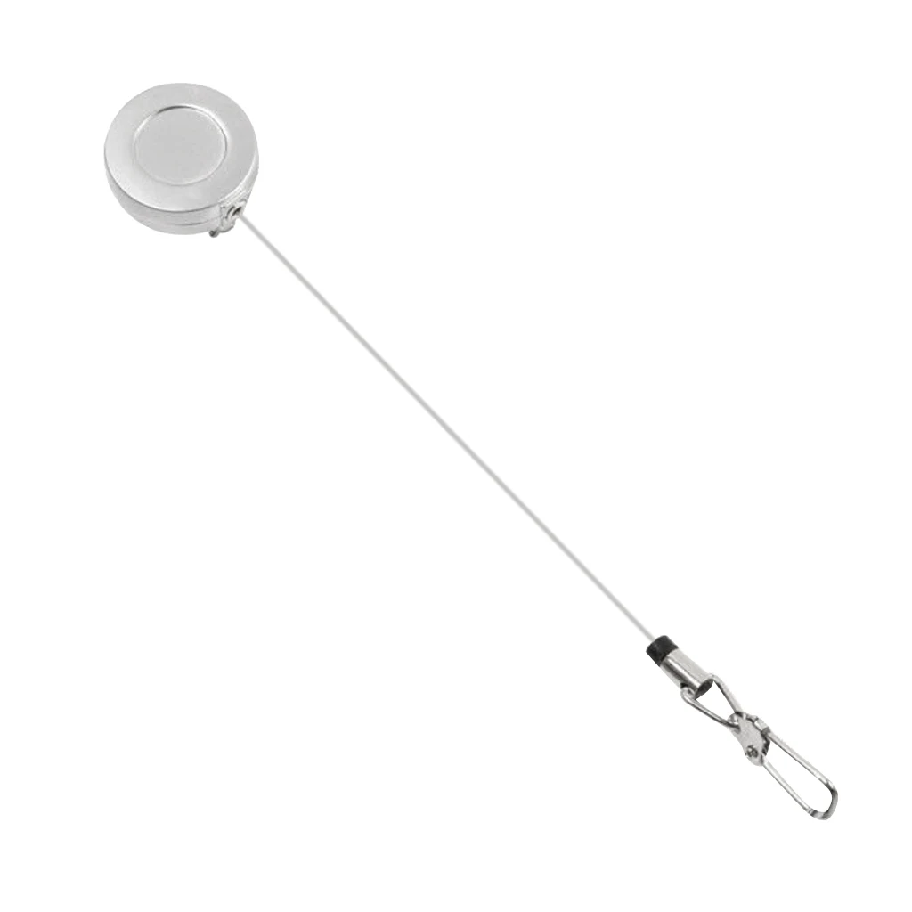 Fly Fishing Zinger Retractor 1PCS Stainless Steel Pin On Retractable Reel with Wire Cord 50cm