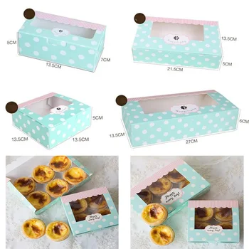 

Kraft paper Baking Food Carton Kraft Box with ribbon,pink Cookies Gift packaging Box, Mooncake Macaron cake Packaging paper box