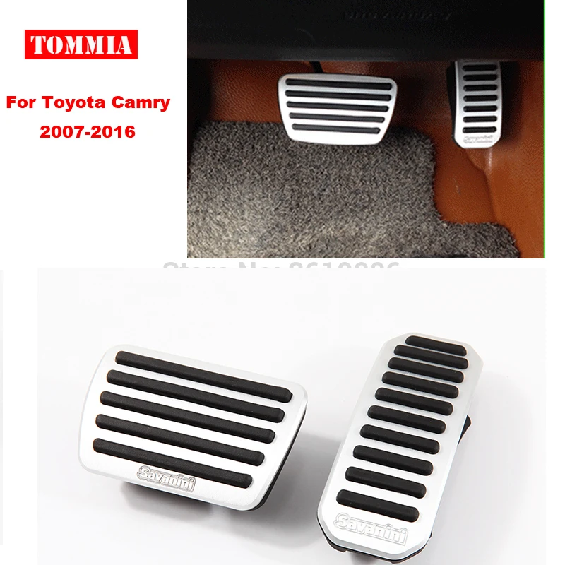 

tommia Aluminum Footrest Gas Brake Pedals Pad kit For Toyota Camry 2007-2016 no drilling cool design styling