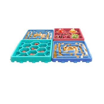 

4pcs Distraction Puppy Pet Bathing Eating Dog Training Treat Dispensing Feeding Lick Pad Slow Feeder Mat Food Bowl Grooming