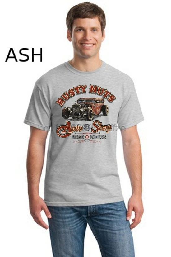 Забавные оригинальные б/у запчасти Rusty Nuts Auto Shop мужские короткие футболки Новинка
