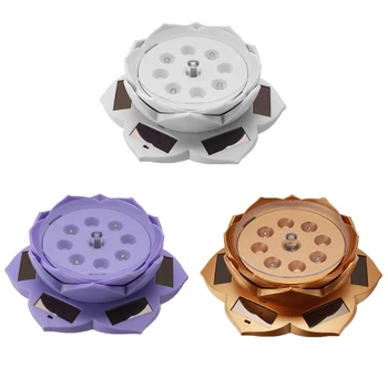 

New Display Turntable Lotus Electric Solar 360 Degree Rotating Jewelry Display for Necklace Bracelet Ring Photography Base