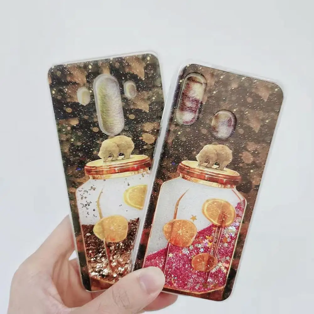Dynamic Quicksand Phone Case For Huawei Honor 9 10 V10 V20 8X MAX 8A 8C Lite P Smart Y7 Y9 Nova 5 5i Pro 2019 bear Cover | Мобильные