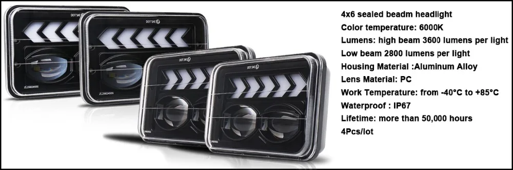 4x6 sealed beam headlights