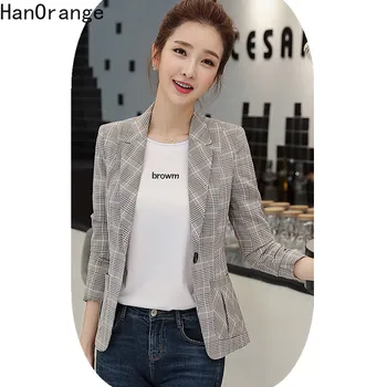 

Small Jacket Autumn 2020 OL Short Plaid Blazer Jacket