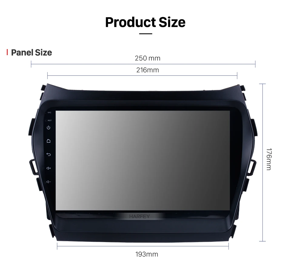 Clearance Harfey Car Radio Android 9.0 For 2013 2014 2015-2017 Hyundai IX45 SantaFe 9 inch Bluetooth WIFI GPS Navigation Multimedia Player 15