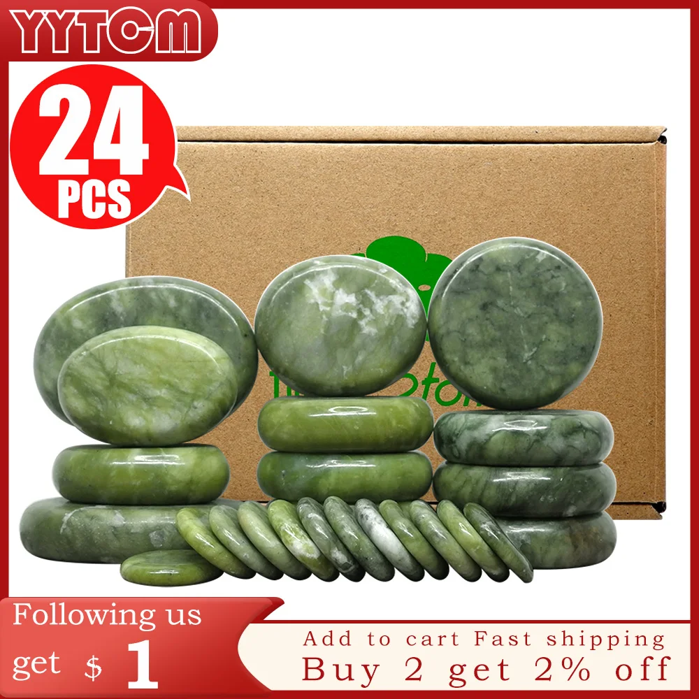 

Tontin Jade glaze hot stone massage Set massager back massageador Health Care stones for massage spine basalt lava stone spa