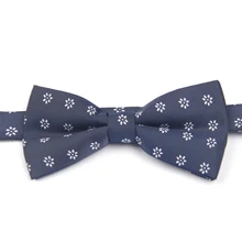 Темно-синий узорный галстук-бабочка с узорами предварительно завязанный Галстук-бабочка s