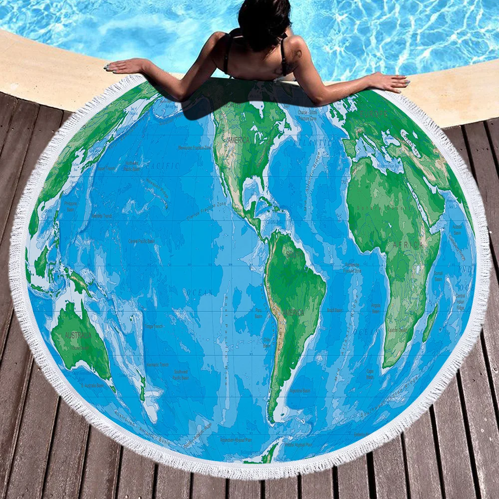 World-Map-Printed-Large-Round-Beach-Towel-Microfiber-With-Tassels-Thick-Terry-Cloth-Large-Beach-Towels (1)
