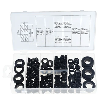 

180PCS/BOX 1in -7/8in Rubber Grommets 8 Popular Sizes Retaining Ring Set Blanking Hole Wiring Cable Gasket Kits Hardware Tools