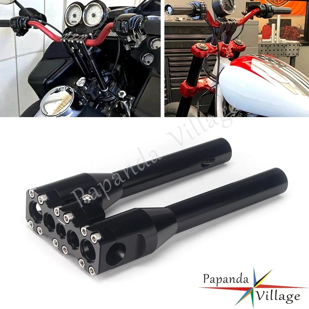 11/8" Handlebar Riser Kit 28mm T Bar Clamp 6" 8" 10" 12" Rise For