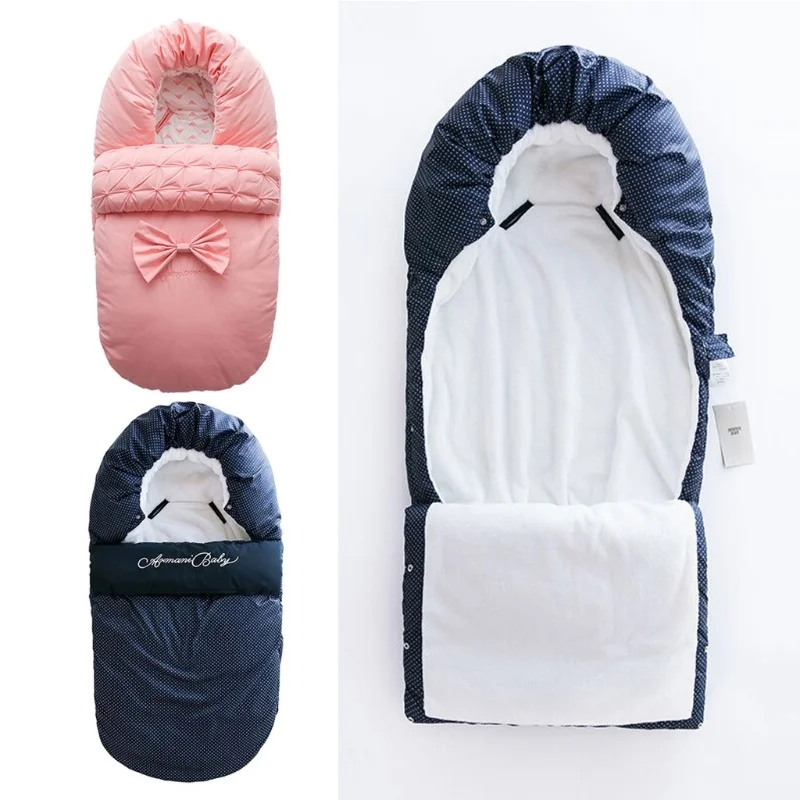 

Premium New Baby Sleeping Bag Newborns Sleepsacks Blanket Envelope Bow Baby Outer Toddler Winter Warm Swaddle Stroller Wrap