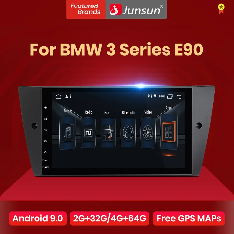 Junsun 2G+ 32G Android 9,0 carplay 1 din автомагнитола стерео Мультимедиа Видео плеер для BMW E90 E91 E92 E93 gps Навигация dvd DS