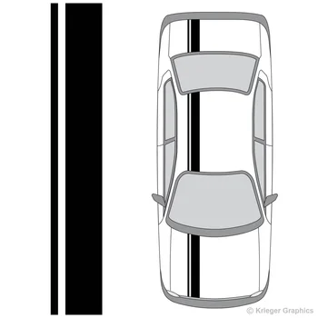 

For Dodge Neon or SRT-4 Single Offset Rally Racing Stripes Vinyl Stripe Decals Car styling