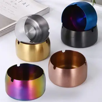 

Stainless Steel Ashtray Cigaretter Ashtray Tobacco Jar Windproof Ashtray Thicken Ash Holder Portable Household Ashtray Ash Tray