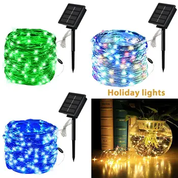 

37.7ft LED String Lights Solar Powered Fairy Lights, 100 LEDs, 8 Lighting Modes, Waterproof Lights for Indoor Outdoor