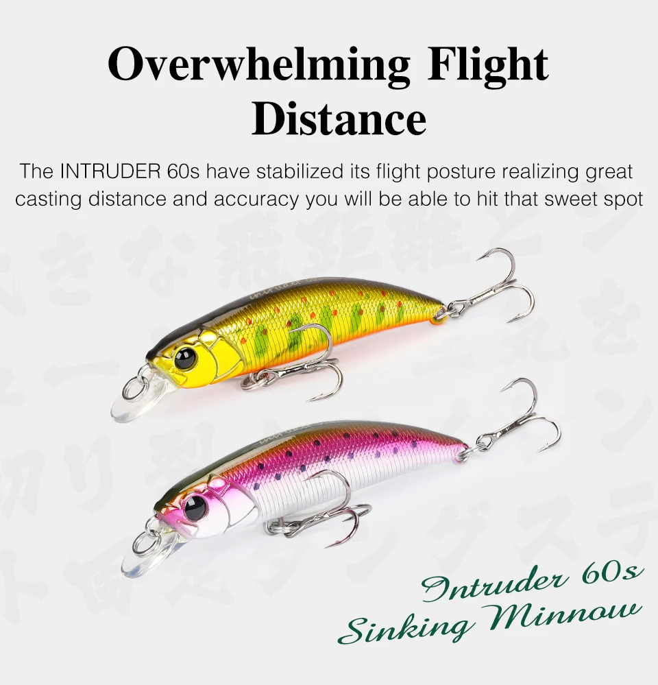 TSURINOYA 4 TEILE/LOS Sinking Minnow Angeln Locken Neue Modell 60mm 6,5g Künstliche Harten Köder Forelle Hecht Bass Jerkbait wobblerTackle – Detail 9