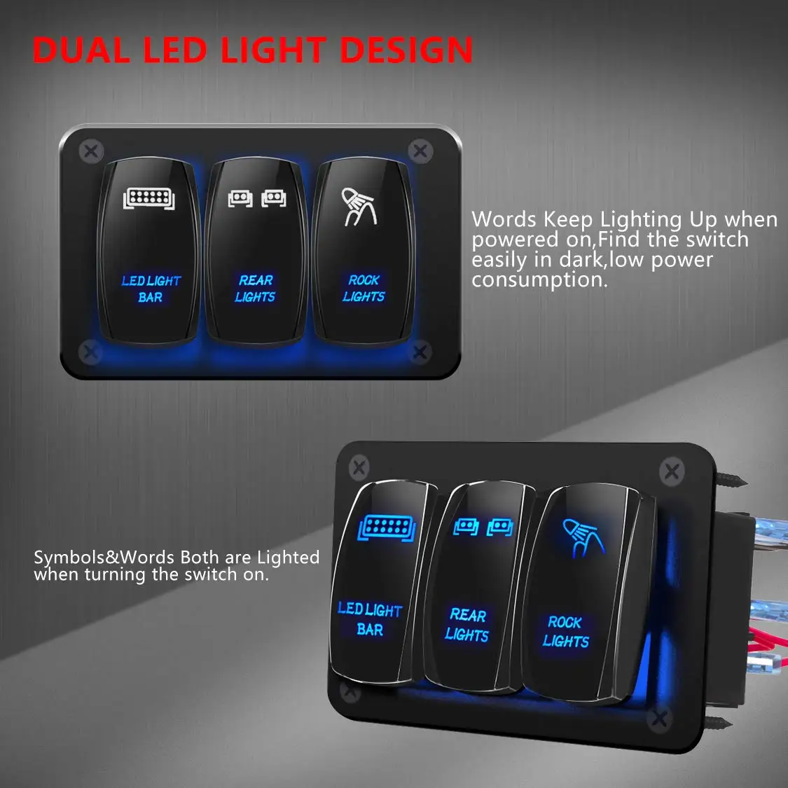 Toggle Switch Dash 5 Pin ON/OFF 2-LED Backlit for Boat Truck Marine Stark Industries Red 3-Gang Rocker Switch Aluminum Panel Toggle Switch Dash 5 Pin ON/OFF 2-LED Backlit for Boat Truck Marine Stark Industries Red 3-Gang Rocker Switch Aluminum Panel