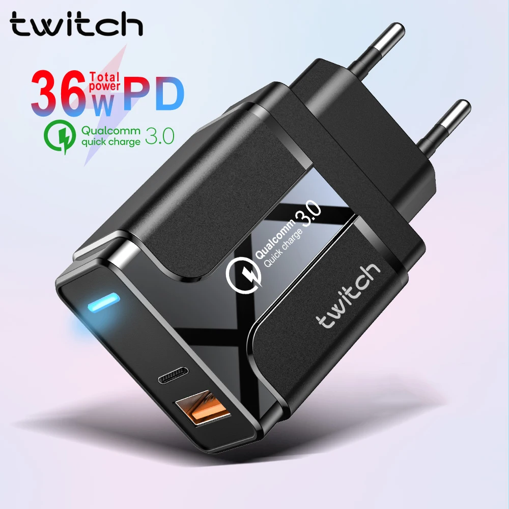 

36W PD Quick Charger Charging for Samsung Xiaomi Huawei Phone Charger 3.4A Max Fast Charger for iPhone X Adapter Wall Charger