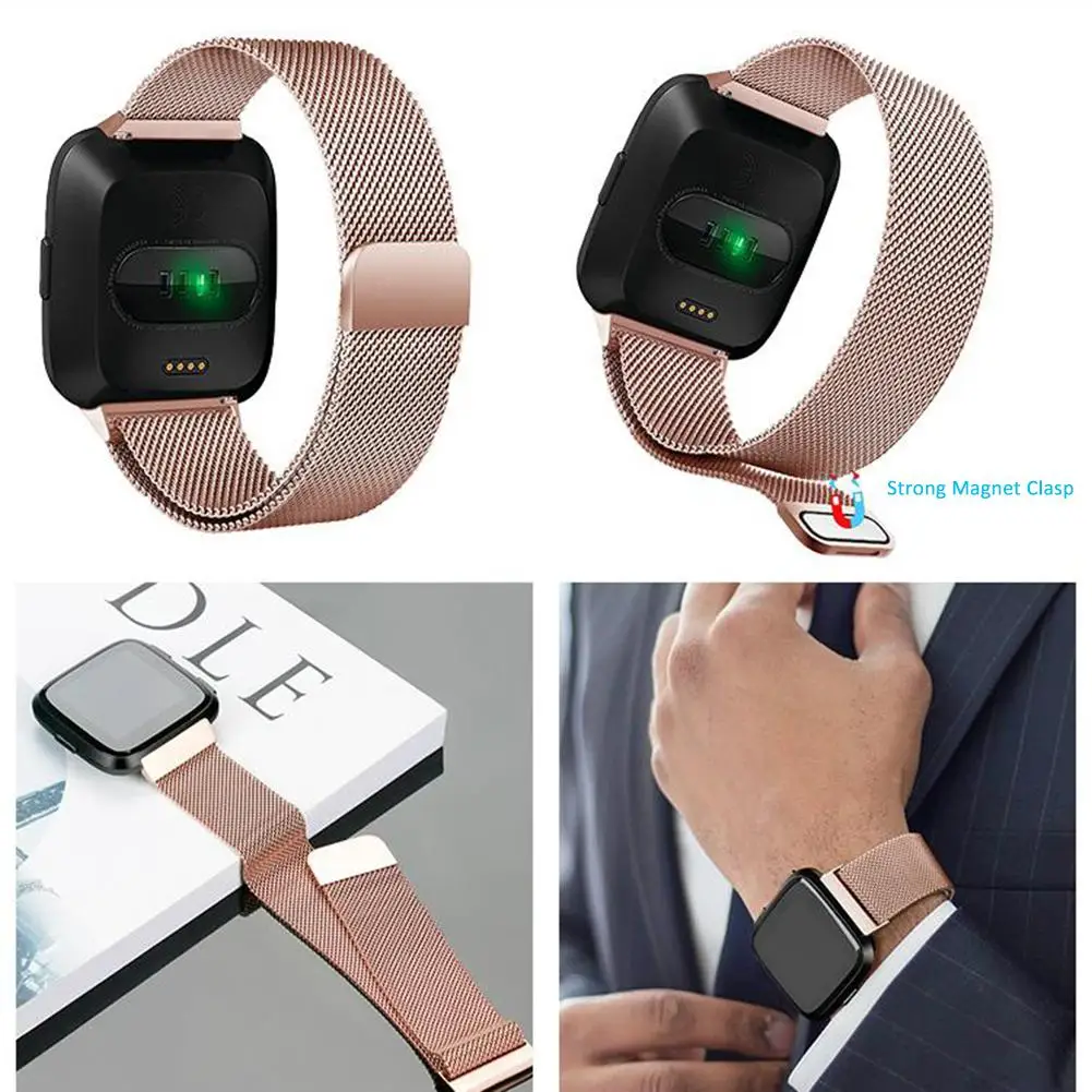 Магнитный металлический ремешок Milanese LOP из нержавеющей стали для Fitbit Versa Lite Смарт