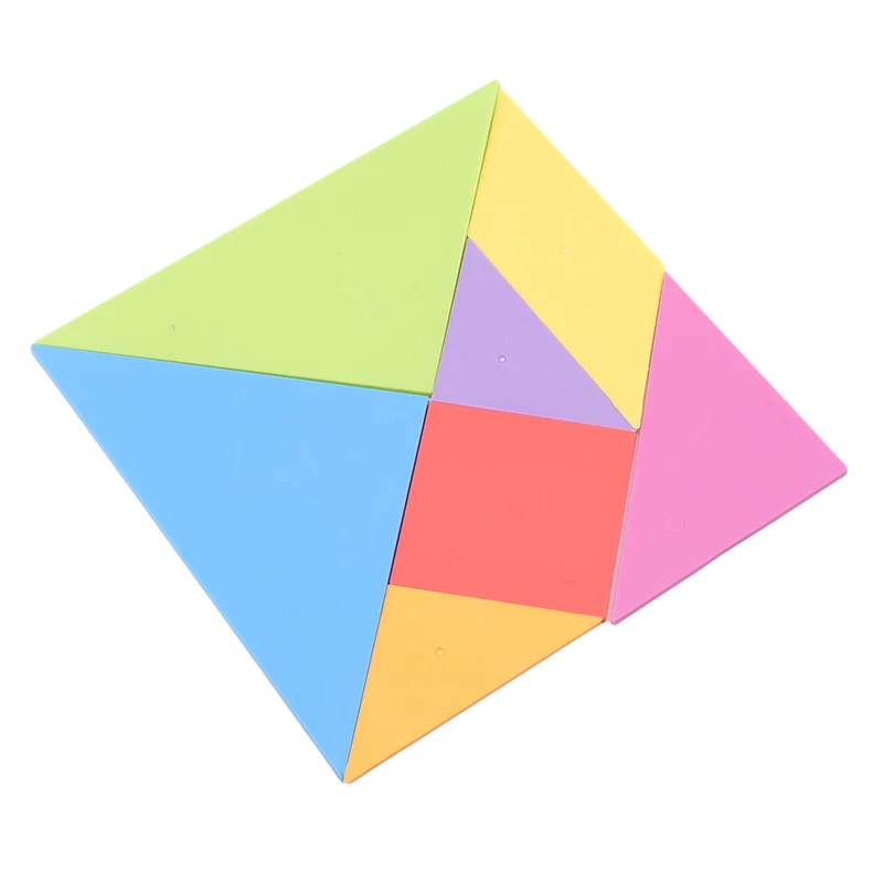 Стиль 18,4*18,4 см головоломка для детей цвета радуги пластик Tangram DIY головоломка для детей обучающая игрушка