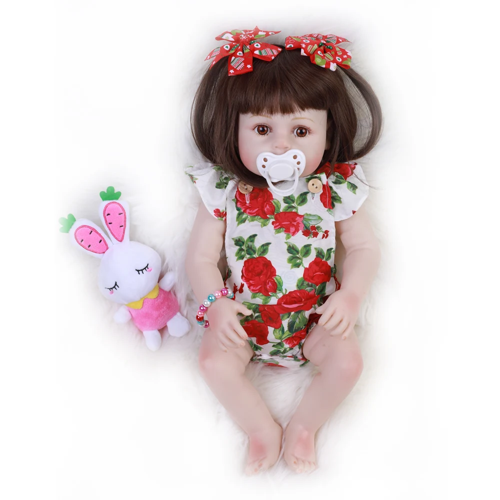 48 см Bebe Reborn мягкий силиконовый реалистичный детский Гладкий виниловый корпус младенец реборн кукла игрушки для детей полный корпус волосы игрушка кукла