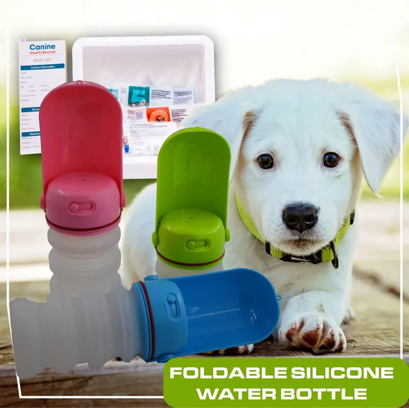 

Pet Dog Water Bottle foldable silicone Pet Product Travel Puppy Drinking Bowl Outdoor Pet Water Dispenser Dog Feeder
