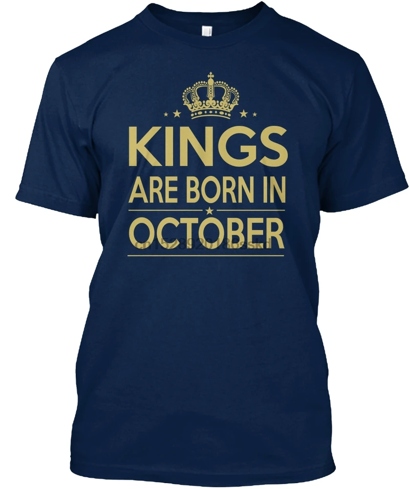 Мужская футболка KINGS ARE BORN IN OCTOBER женские футболки | одежда