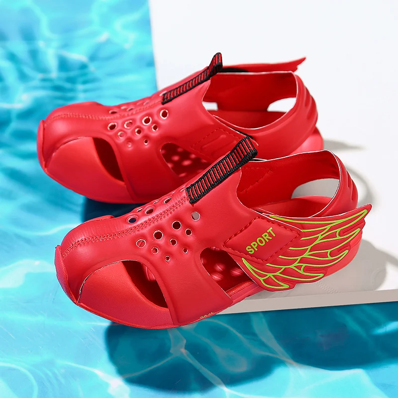 TuYao Girls Brand Designer Sandal Toddler Water Little Boy Shoes Summer Beach Lightweight Soft Non-slip Infant Wing Shoes